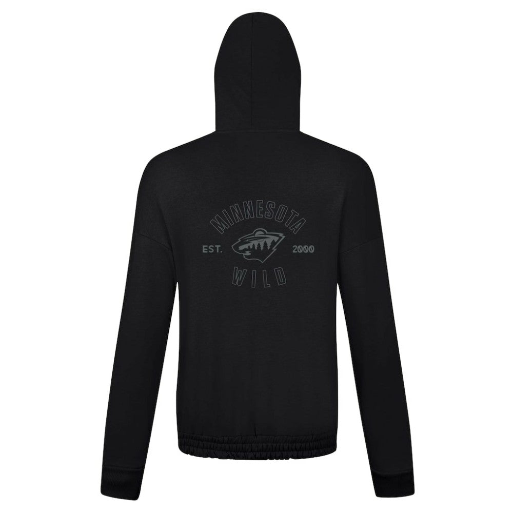 Minnesota Wild Levelwear Women's Waterfall Nightfall Pullover Hoodie - Black | US 202597628