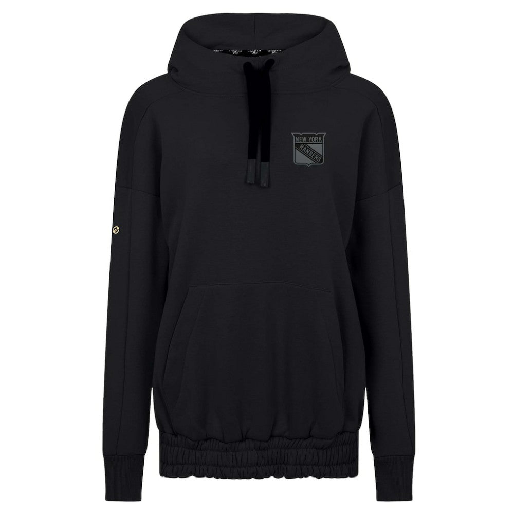 New York Rangers Levelwear Women's Waterfall Nightfall Pullover Hoodie - Black | US 202597665