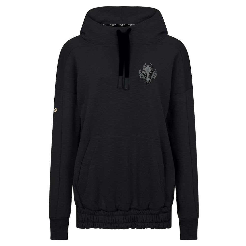 Calgary Flames Levelwear Women's Waterfall Nightfall Pullover Hoodie - Black | US 202597671