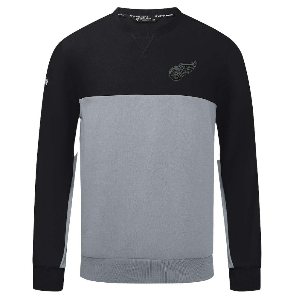 Detroit Red Wings Levelwear Legacy Nightfall Pullover Sweatshirt - Black/Gray | US 202597867