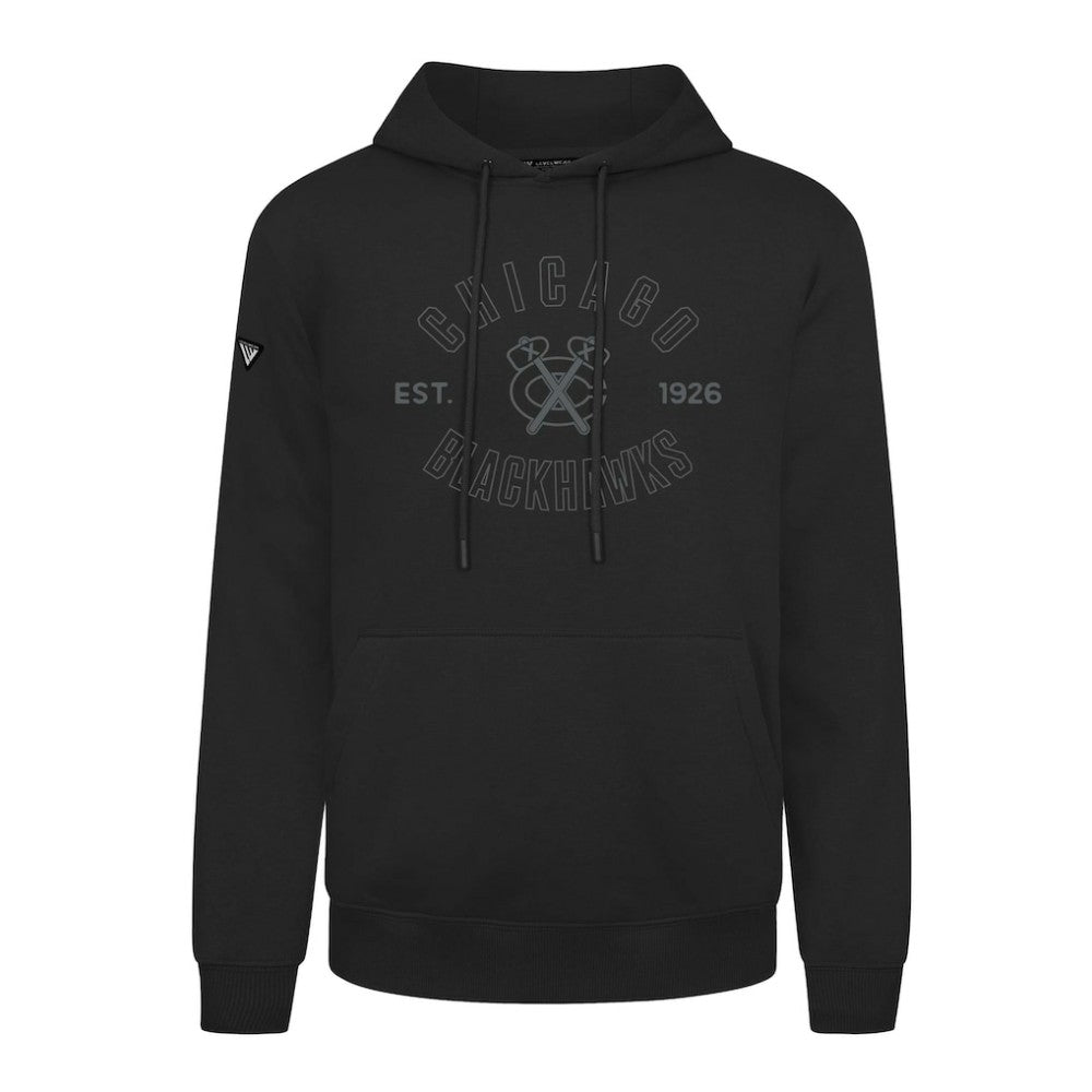 Chicago Blackhawks Levelwear Podium Abyssal Pullover Hoodie - Black | US 202597916
