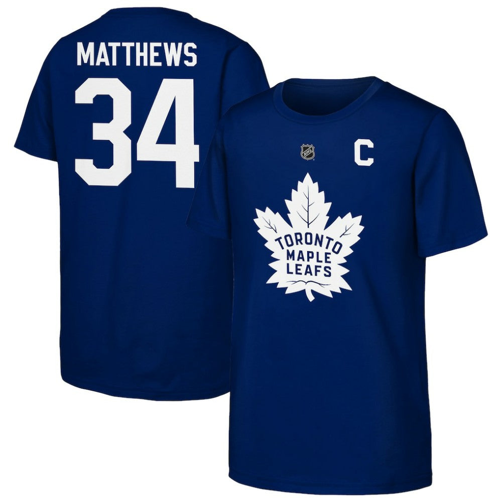 Auston Matthews Toronto Maple Leafs Outerstuff Youth Player Name & Number T-Shirt - Blue | US 202598389