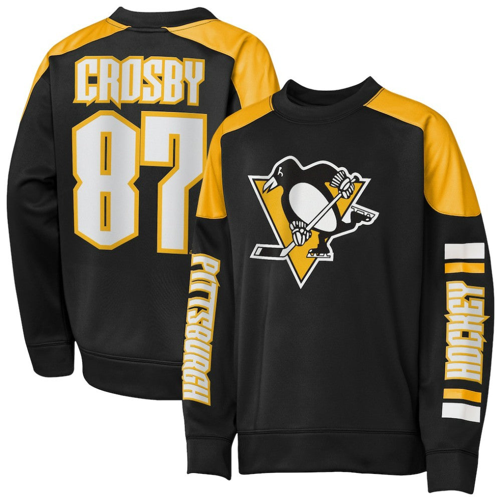 Sidney Crosby Pittsburgh Penguins Outerstuff Youth Best Defense Name & Number Crewneck Sweatshirt - Black | US 202598466