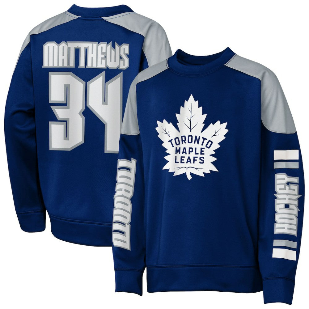 Auston Matthews Toronto Maple Leafs Outerstuff Youth Best Defense Name & Number Crewneck Sweatshirt - Blue | US 202598467