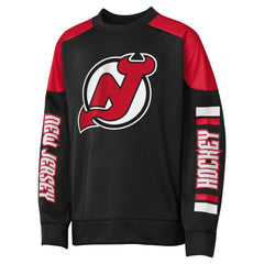 Jack Hughes New Jersey Devils Outerstuff Youth Best Defense Name & Number Crewneck Sweatshirt - Black | US 202598468