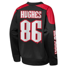 Jack Hughes New Jersey Devils Outerstuff Youth Best Defense Name & Number Crewneck Sweatshirt - Black | US 202598468