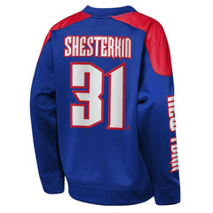 Igor Shesterkin New York Rangers Outerstuff Youth Best Defense Name & Number Crewneck Sweatshirt - Blue | US 202598469