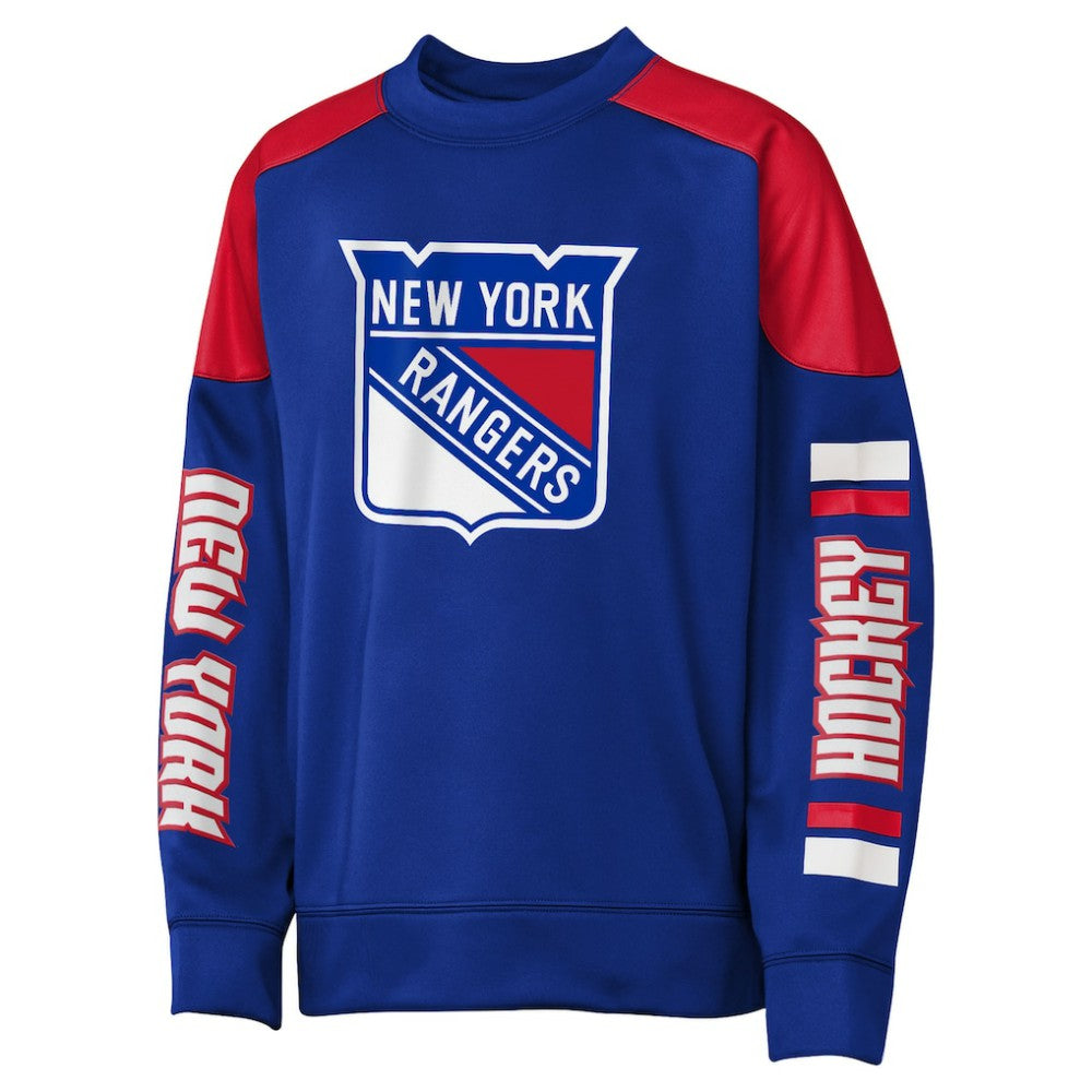 Mika Zibanejad New York Rangers Outerstuff Youth Best Defense Name & Number Crewneck Sweatshirt - Blue | US 202598470