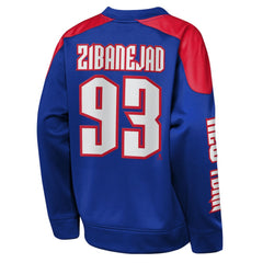 Mika Zibanejad New York Rangers Outerstuff Youth Best Defense Name & Number Crewneck Sweatshirt - Blue | US 202598470