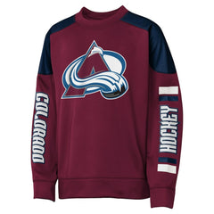 Nathan MacKinnon Colorado Avalanche Outerstuff Youth Best Defense Name & Number Crewneck Sweatshirt - Burgundy | US 202598473