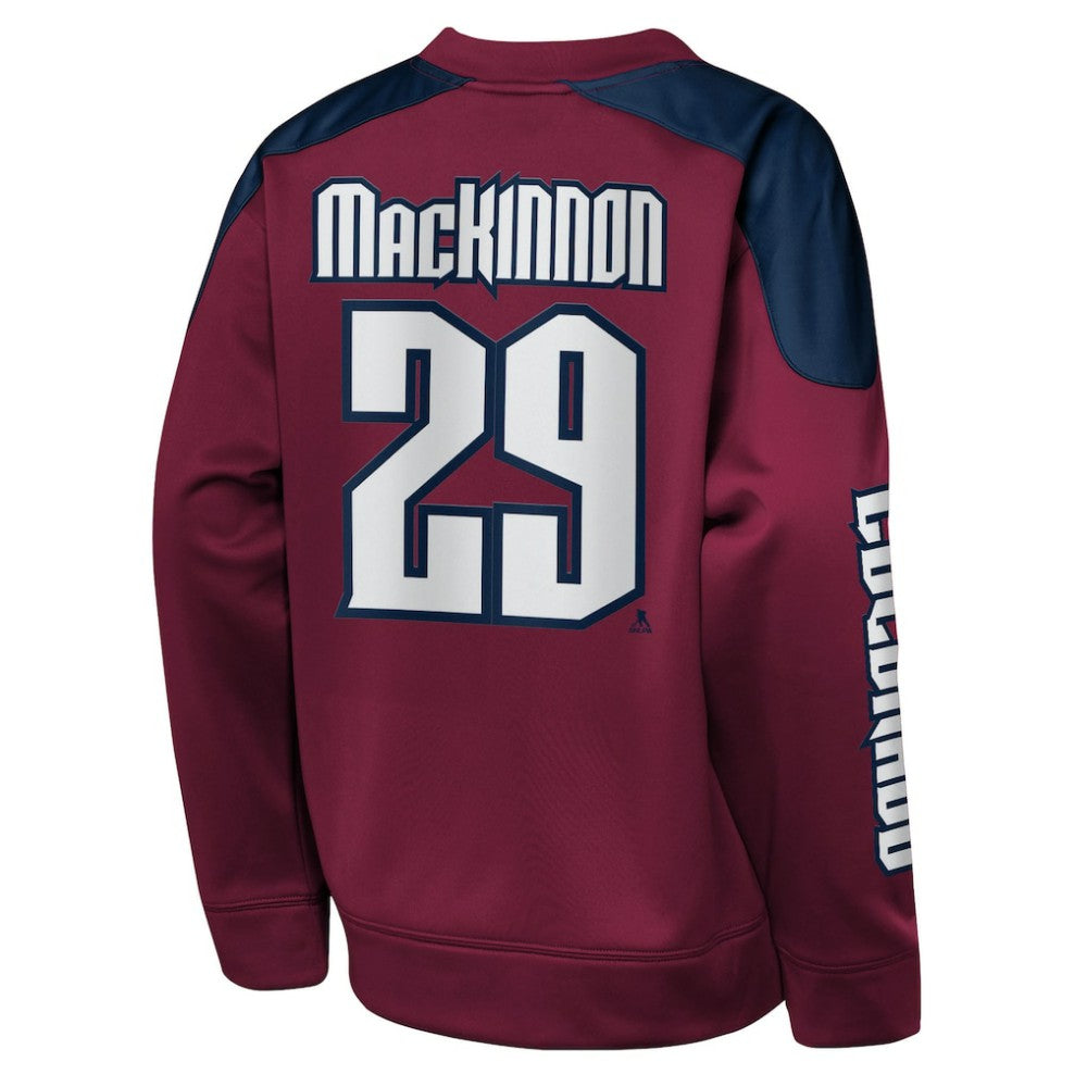 Nathan MacKinnon Colorado Avalanche Outerstuff Youth Best Defense Name & Number Crewneck Sweatshirt - Burgundy | US 202598473