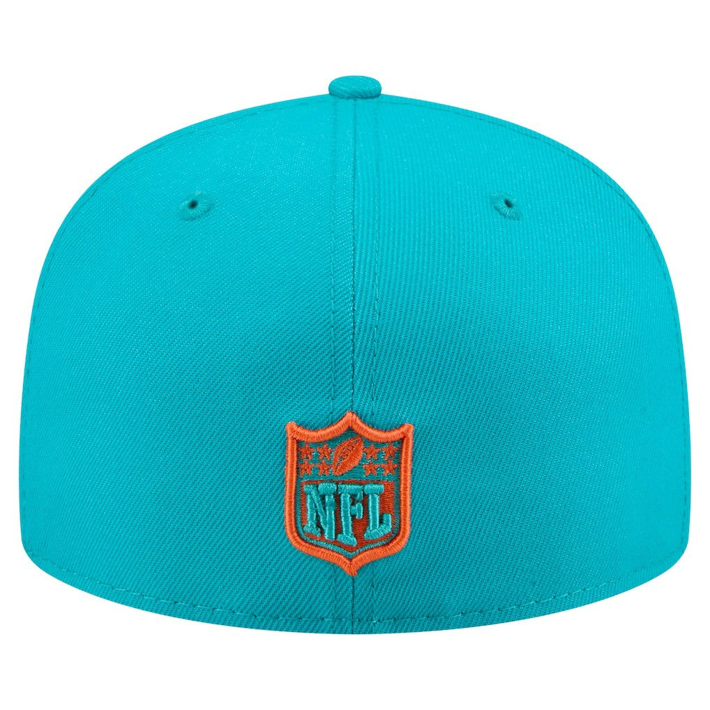 Miami Dolphins New Era State Stitch 59FIFTY Fitted Hat - Aqua Hats