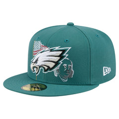 Philadelphia Eagles New Era State Stitch 59FIFTY Fitted Hat - Midnight Green Hats