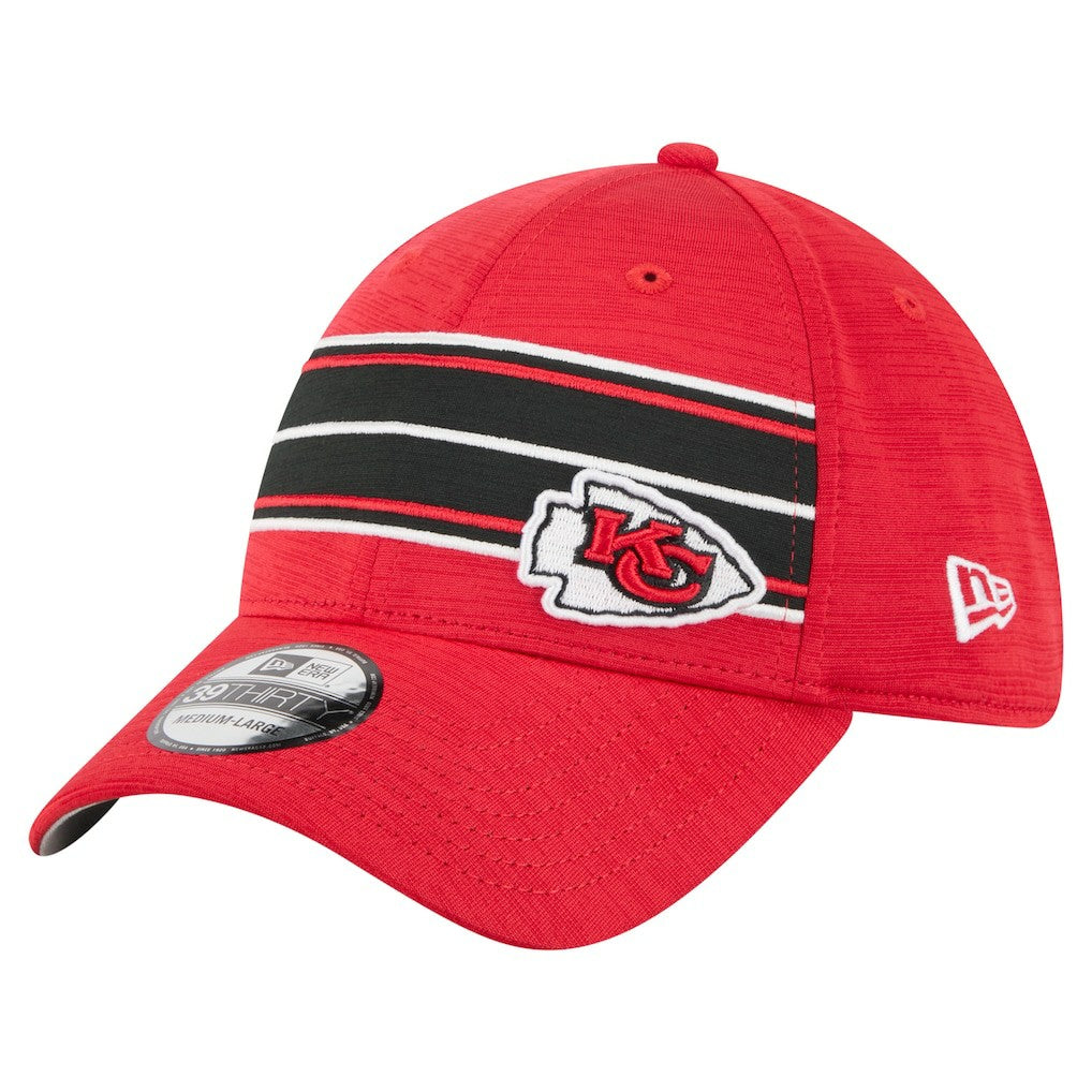 Kansas City Chiefs New Era Stripes 39THIRTY Flex Hat - Red Hats