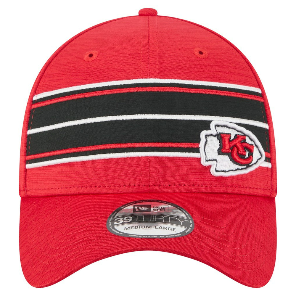 Kansas City Chiefs New Era Stripes 39THIRTY Flex Hat - Red Hats