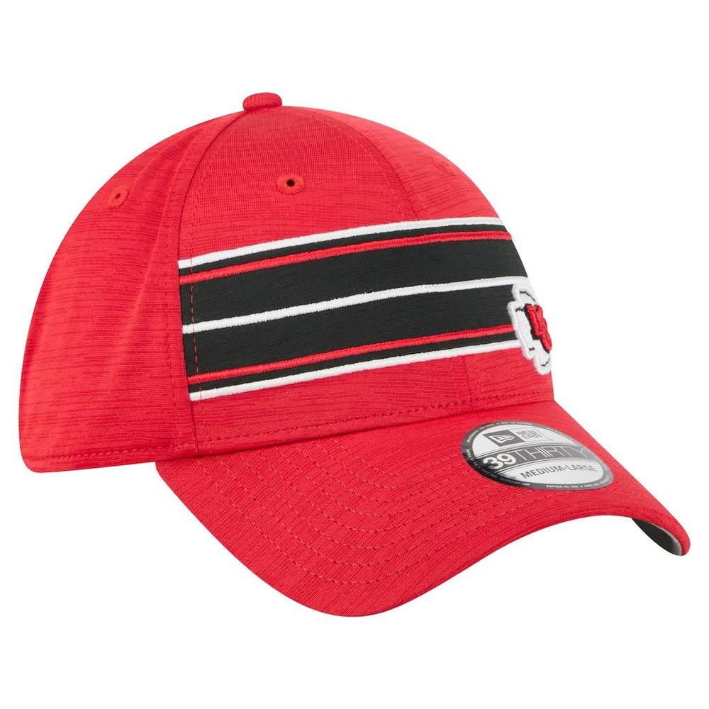 Kansas City Chiefs New Era Stripes 39THIRTY Flex Hat - Red Hats