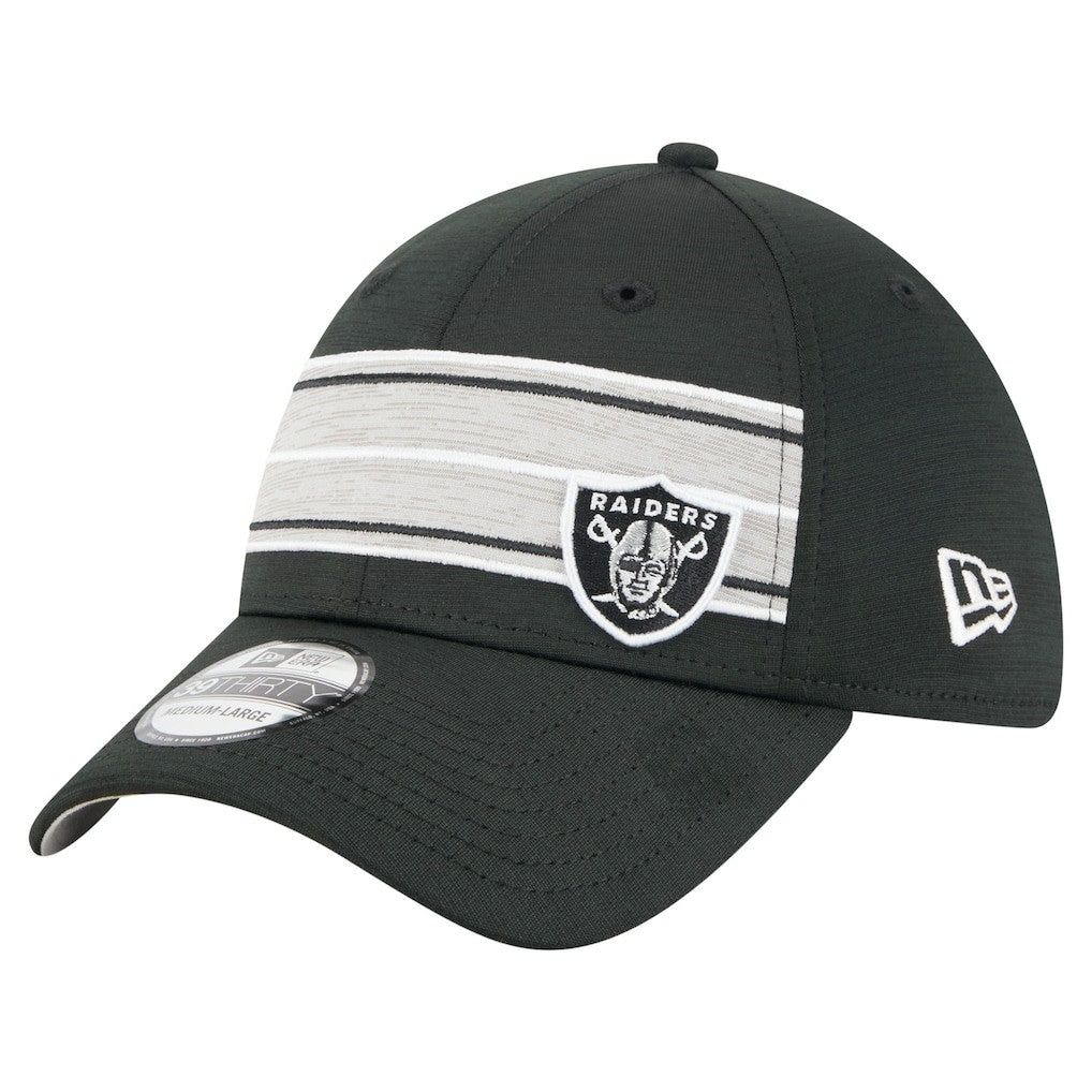 Las Vegas Raiders New Era Stripes 39THIRTY Flex Hat - Black Hats