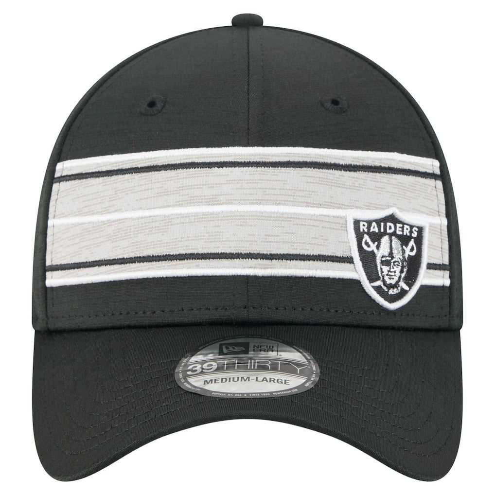 Las Vegas Raiders New Era Stripes 39THIRTY Flex Hat - Black Hats