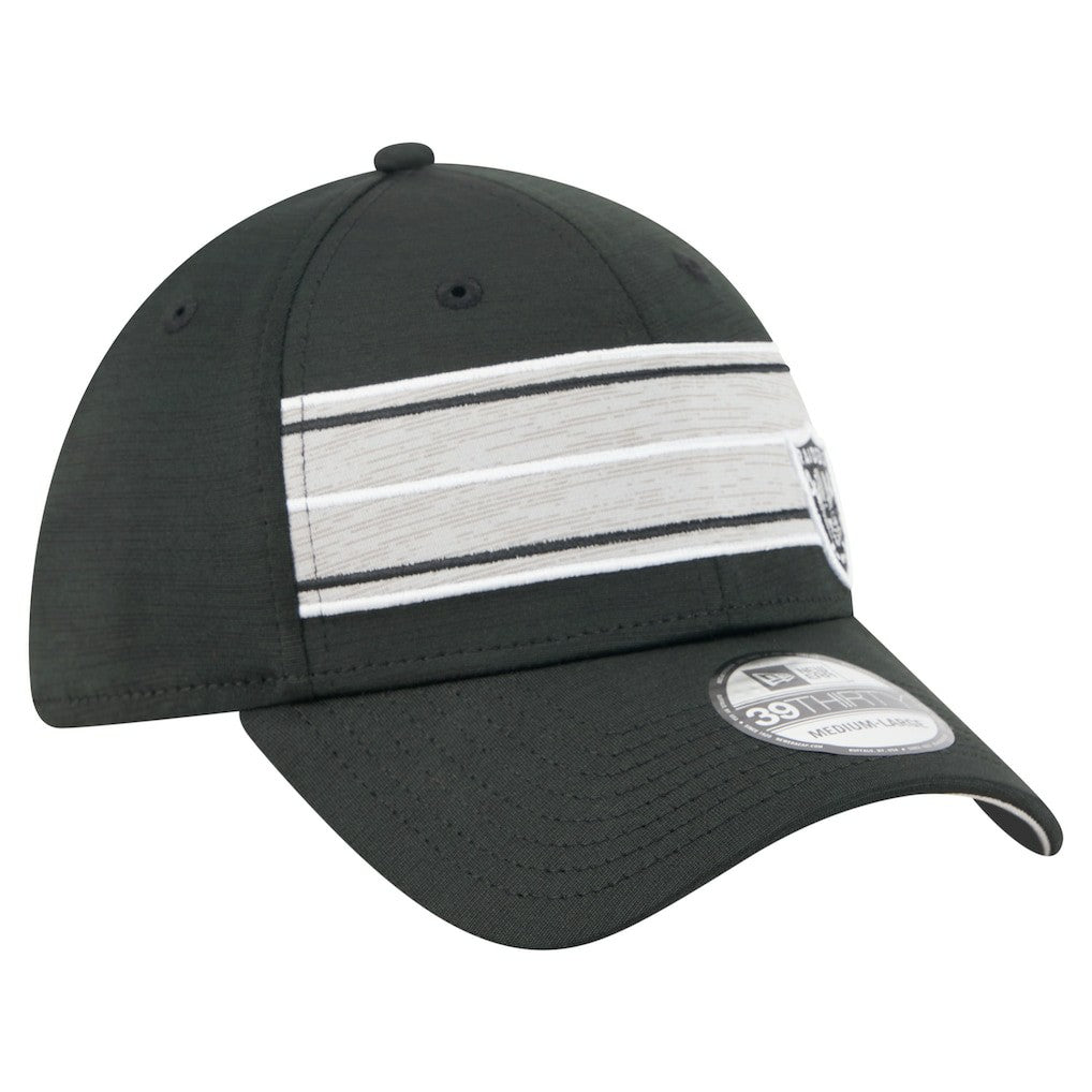 Las Vegas Raiders New Era Stripes 39THIRTY Flex Hat - Black Hats