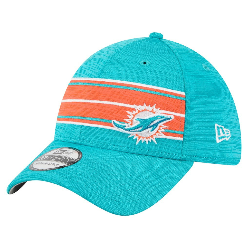 Miami Dolphins New Era Stripes 39THIRTY Flex Hat - Aqua Hats