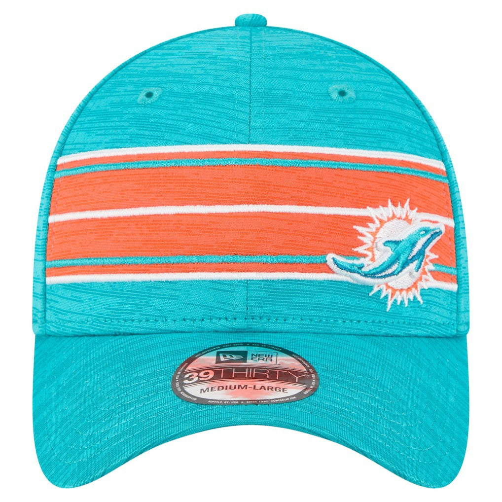 Miami Dolphins New Era Stripes 39THIRTY Flex Hat - Aqua Hats