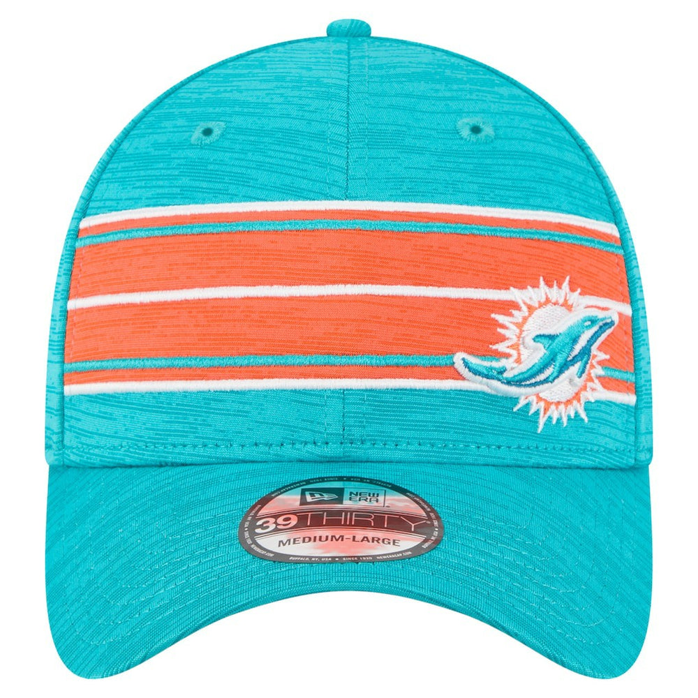 Miami Dolphins New Era Stripes 39THIRTY Flex Hat - Aqua Hats