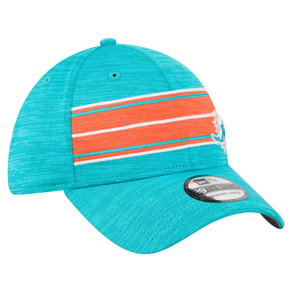 Miami Dolphins New Era Stripes 39THIRTY Flex Hat - Aqua Hats