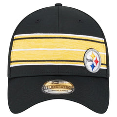 Pittsburgh Steelers New Era Stripes 39THIRTY Flex Hat - Black Hats
