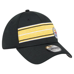 Pittsburgh Steelers New Era Stripes 39THIRTY Flex Hat - Black Hats