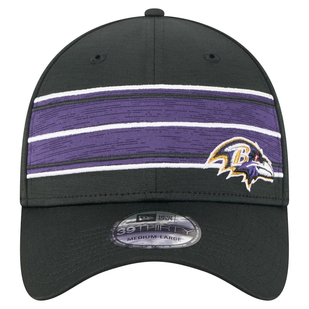 Baltimore Ravens New Era Stripes 39THIRTY Flex Hat - Black Hats