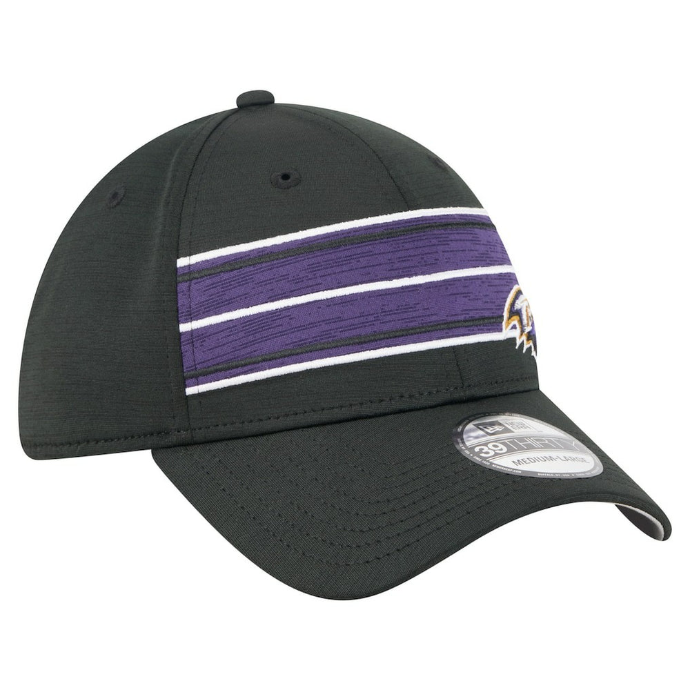 Baltimore Ravens New Era Stripes 39THIRTY Flex Hat - Black Hats