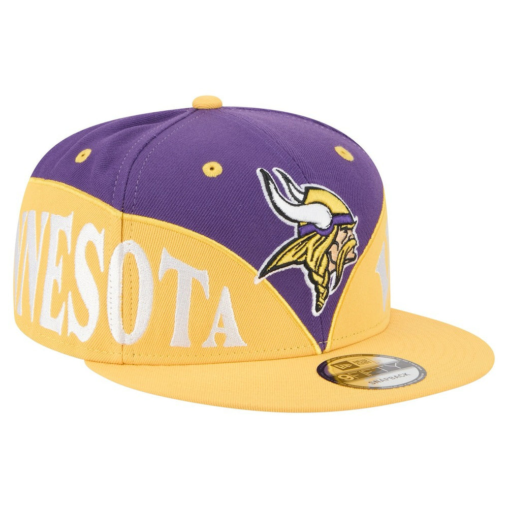 Minnesota Vikings New Era Split 9FIFTY Snapback Hat - Purple/Gold Hats