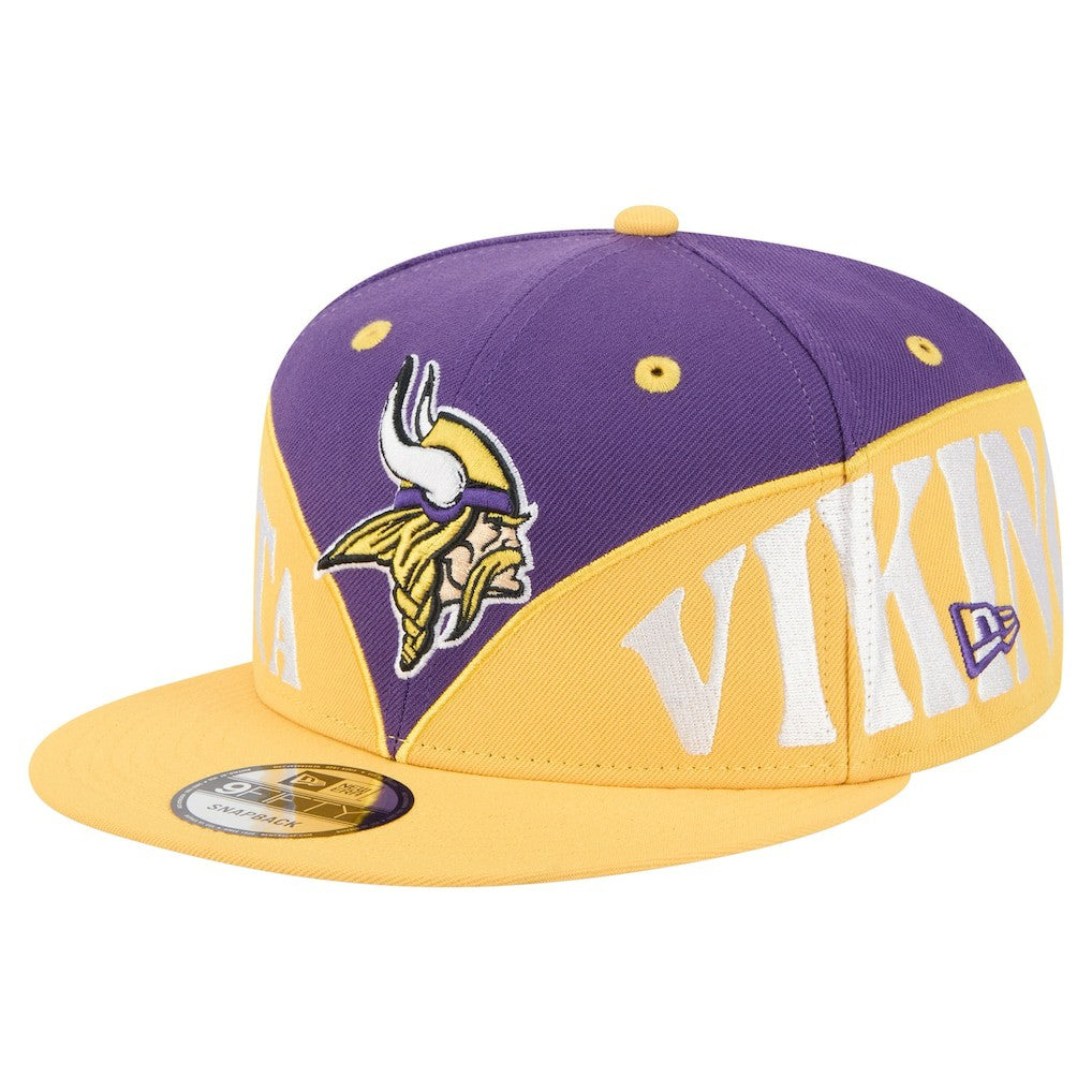Minnesota Vikings New Era Split 9FIFTY Snapback Hat - Purple/Gold Hats