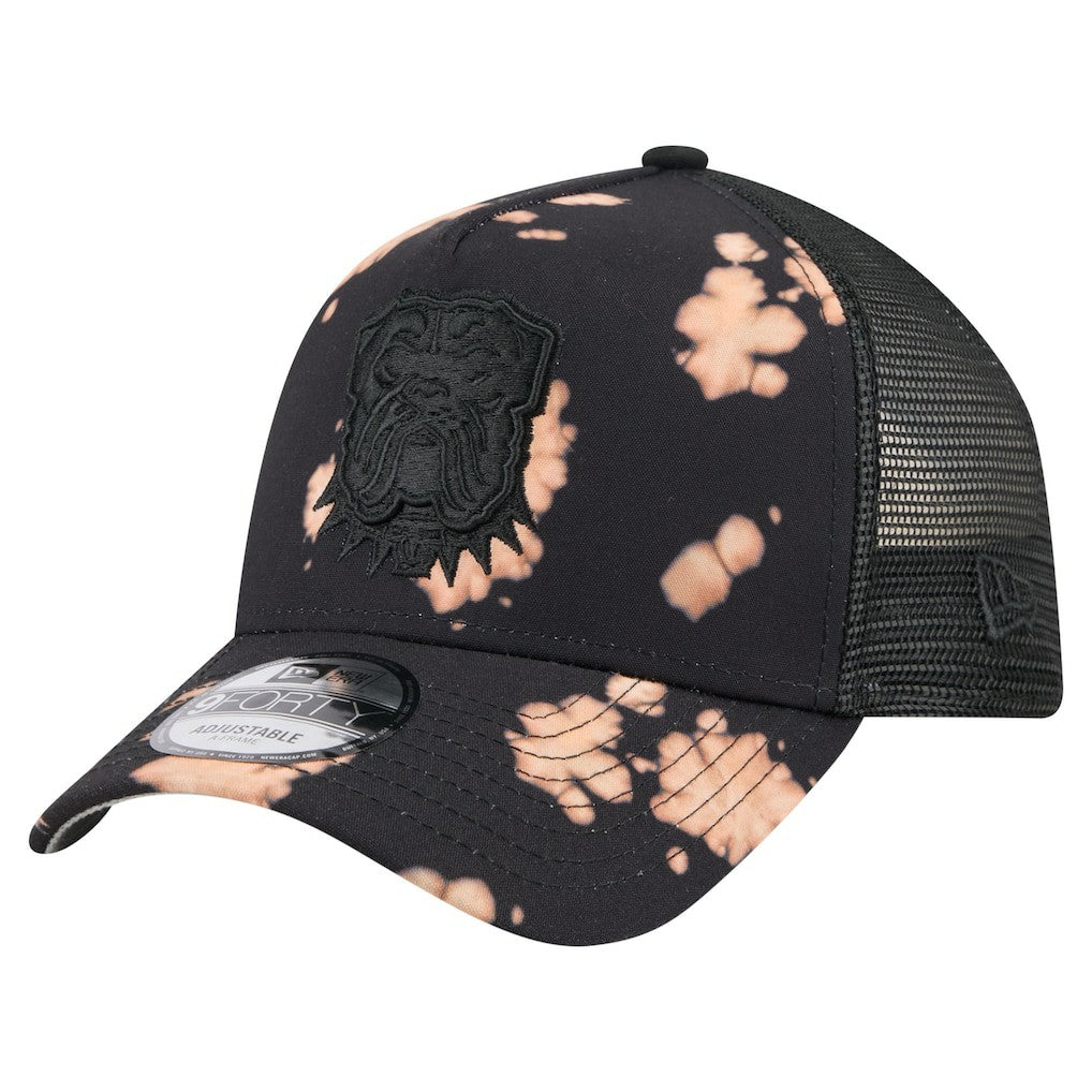 Cleveland Browns New Era Bleached A-Frame 9FORTY Trucker Adjustable Hat - Black Hats