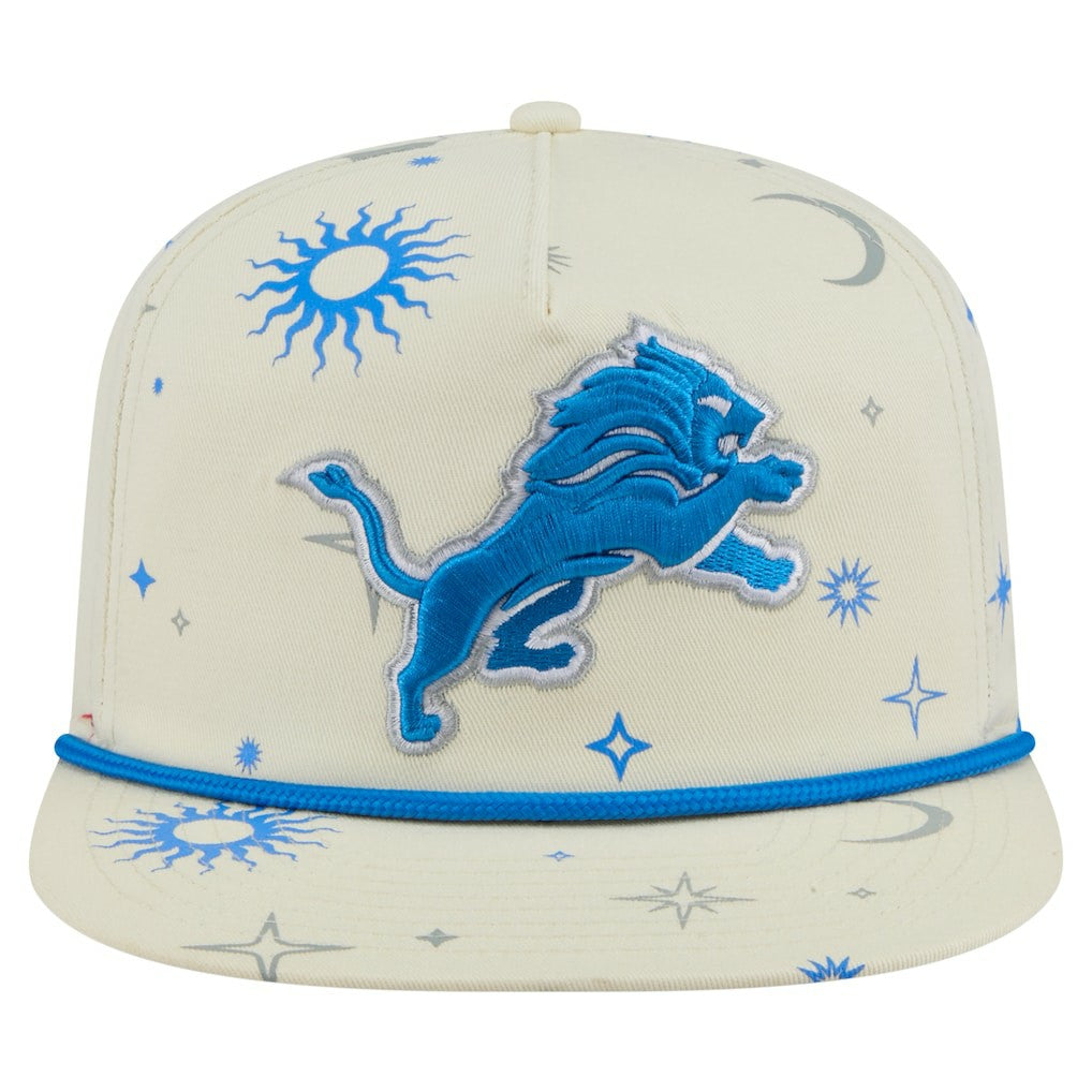 Detroit Lions New Era Celestial Golfer Snapback Hat - Cream Hats