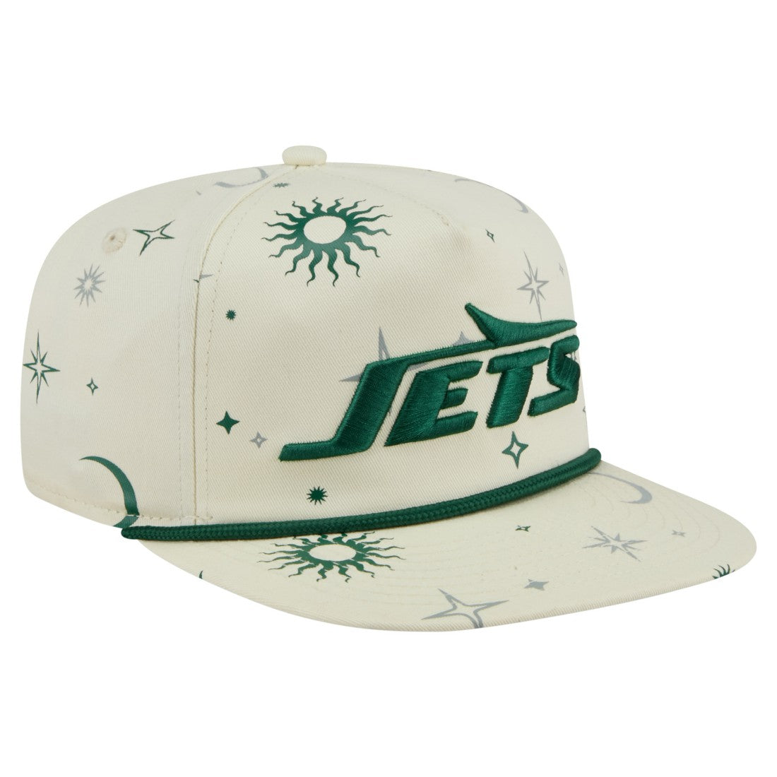 New York Jets New Era Celestial Golfer Snapback Hat - Cream Hats