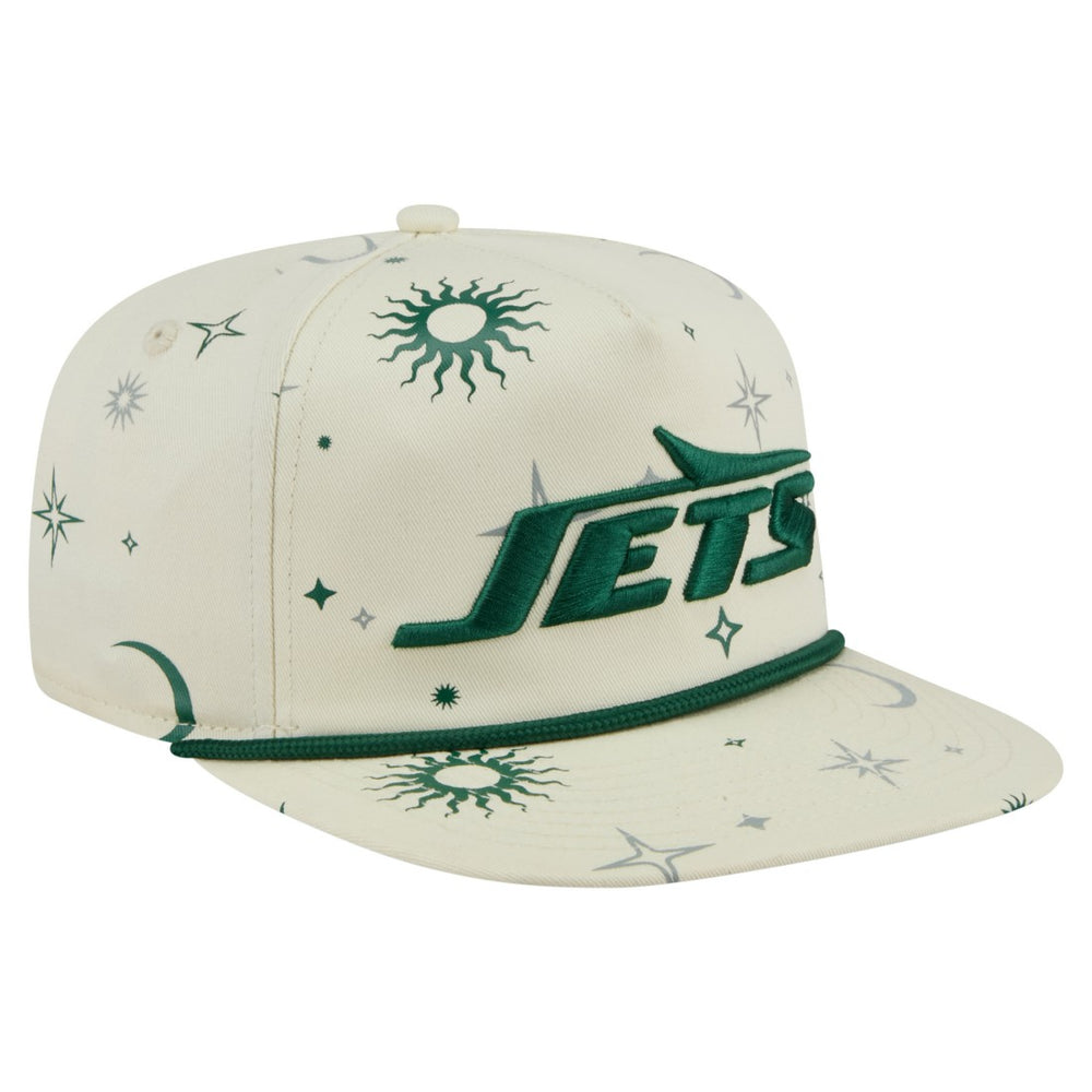 New York Jets New Era Celestial Golfer Snapback Hat - Cream Hats