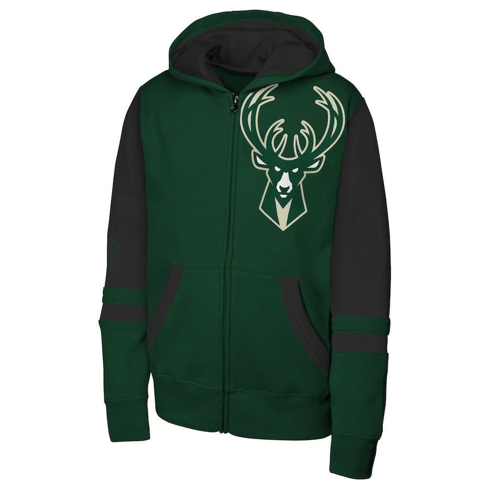 Milwaukee Bucks Outerstuff Youth Straight to the League Full-Zip Hoodie Hunter Green