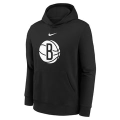 Brooklyn Nets Youth 2025/26 Club Fleece Hoodie Black - Nike