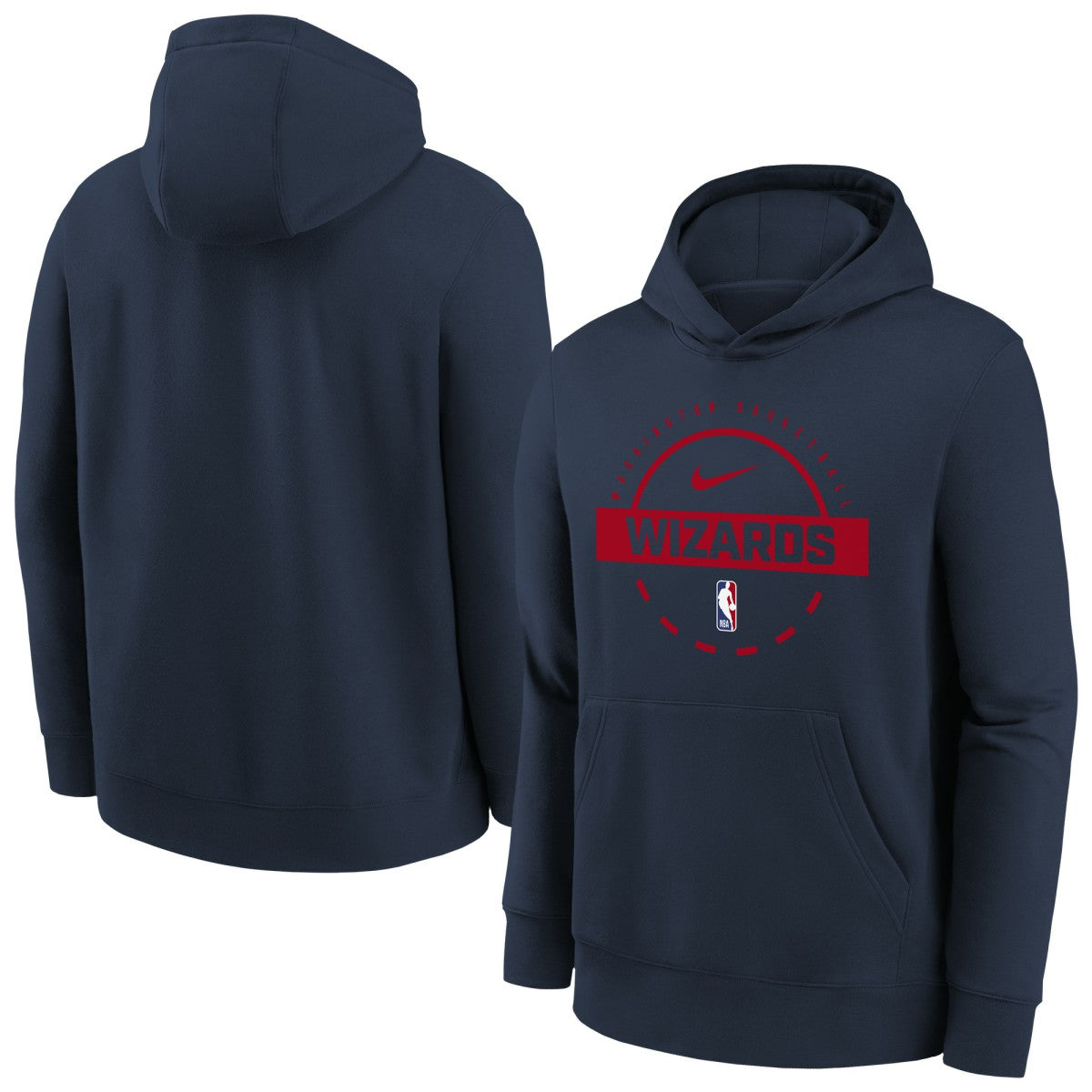 Washington Wizards Youth 2025/26 Club Fleece Practice Hoodie Navy - Nike