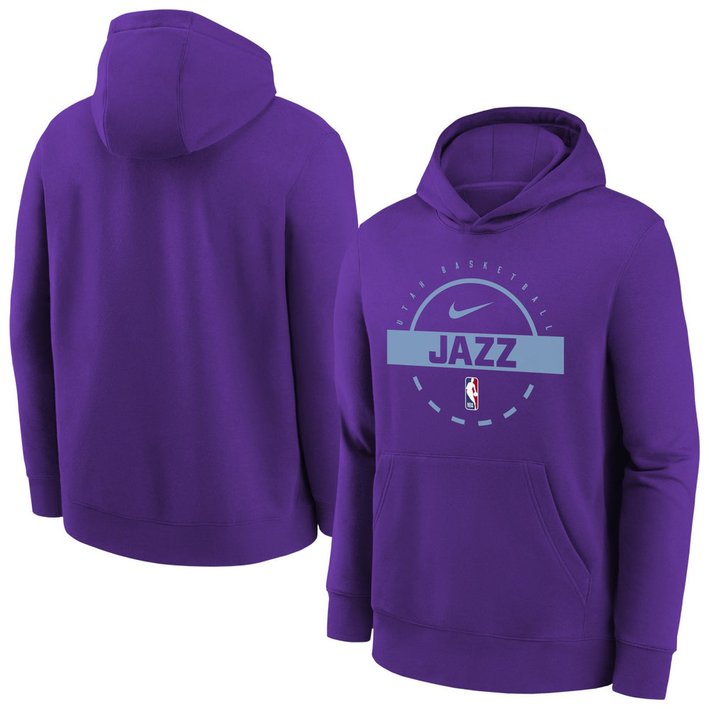 Utah Jazz Youth 2025/26 Club Fleece Practice Hoodie Purple - Nike