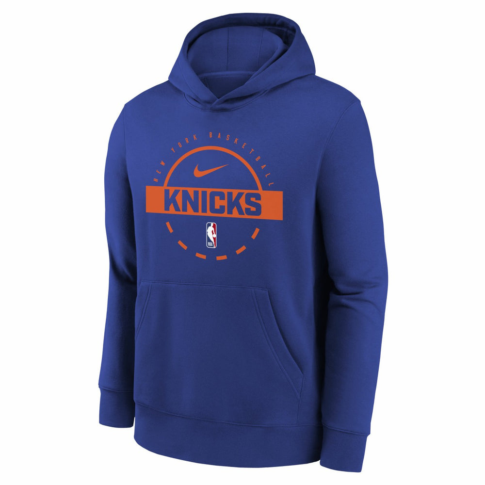 New York Knicks Youth 2025/26 Club Fleece Practice Hoodie Blue - Nike