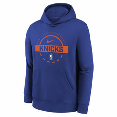 New York Knicks Youth 2025/26 Club Fleece Practice Hoodie Blue - Nike