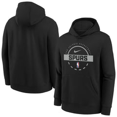 San Antonio Spurs Youth 2025/26 Club Fleece Practice Hoodie Black - Nike