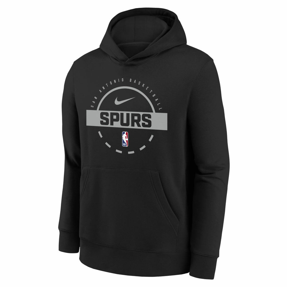 San Antonio Spurs Youth 2025/26 Club Fleece Practice Hoodie Black - Nike
