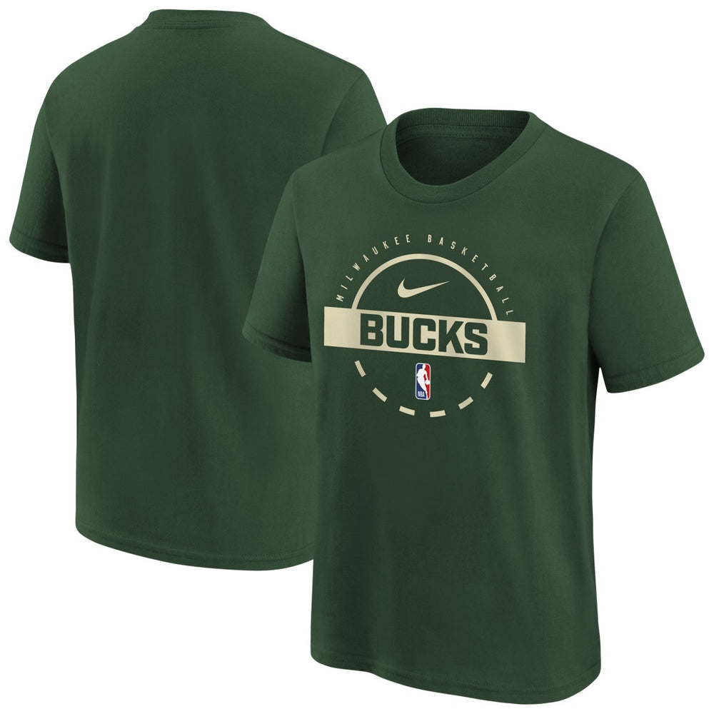 Milwaukee Bucks Youth Practice T-Shirt Hunter Green - Nike