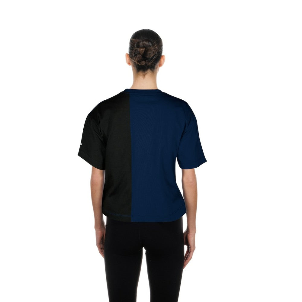 Houston Astros New Era Women's Upcycled Colorblocked Boxy Cropped T-Shirt - Navy T-shirts