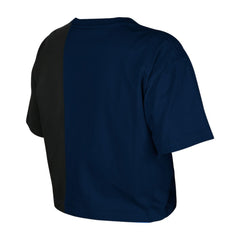 Boston Red Sox New Era Women's Upcycled Colorblocked Boxy Cropped T-Shirt - Navy T-shirts
