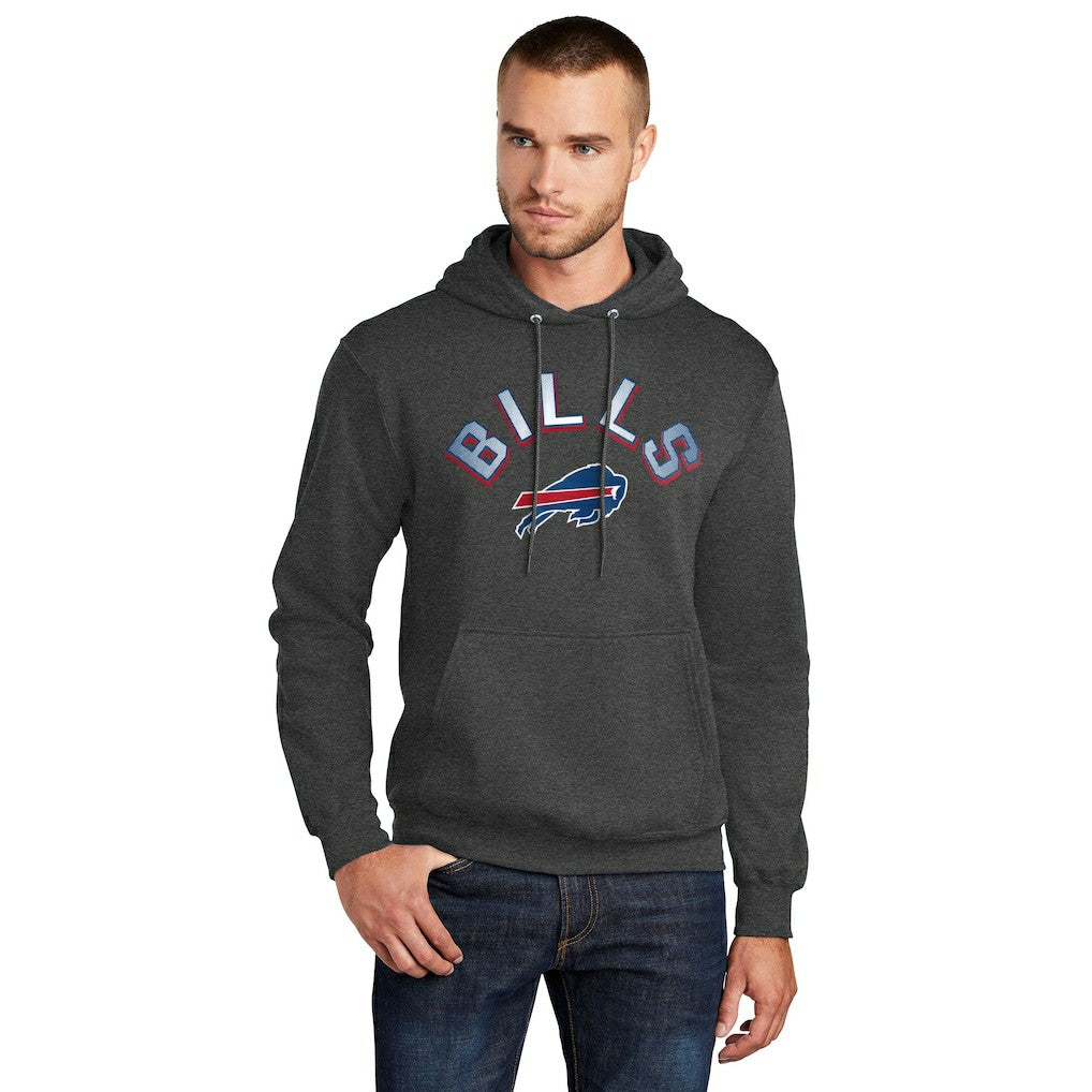 Buffalo Bills Starter Arch Over Logo Pullover Hoodie - Charcoal Hoodies