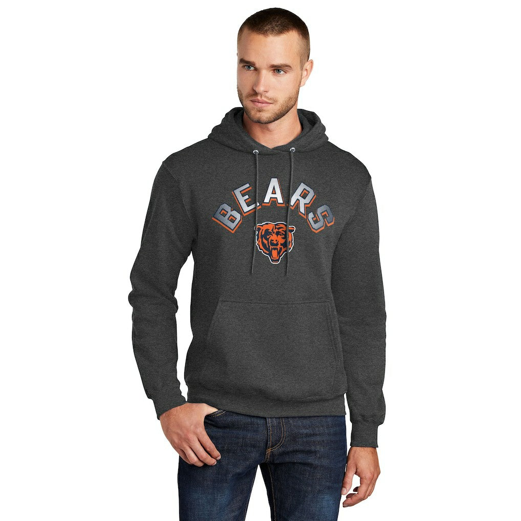 Chicago Bears Starter Arch Over Logo Pullover Hoodie - Charcoal Hoodies
